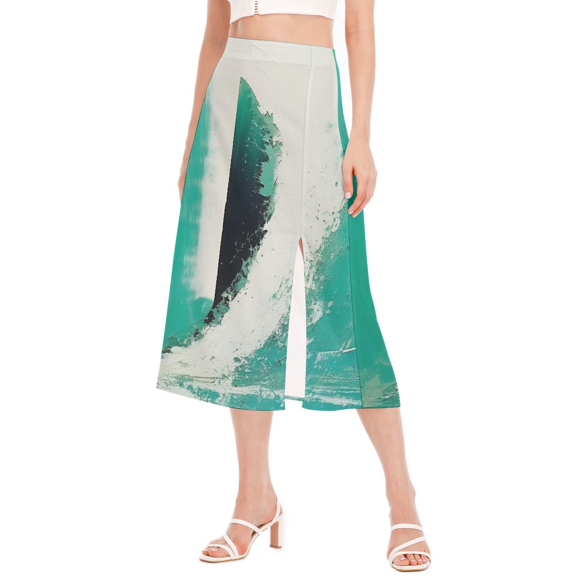 All-Over Print Women's High Slit Long Skirt
