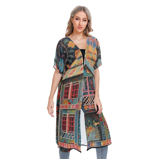 All-Over Print Women's Short Sleeve Cardigan