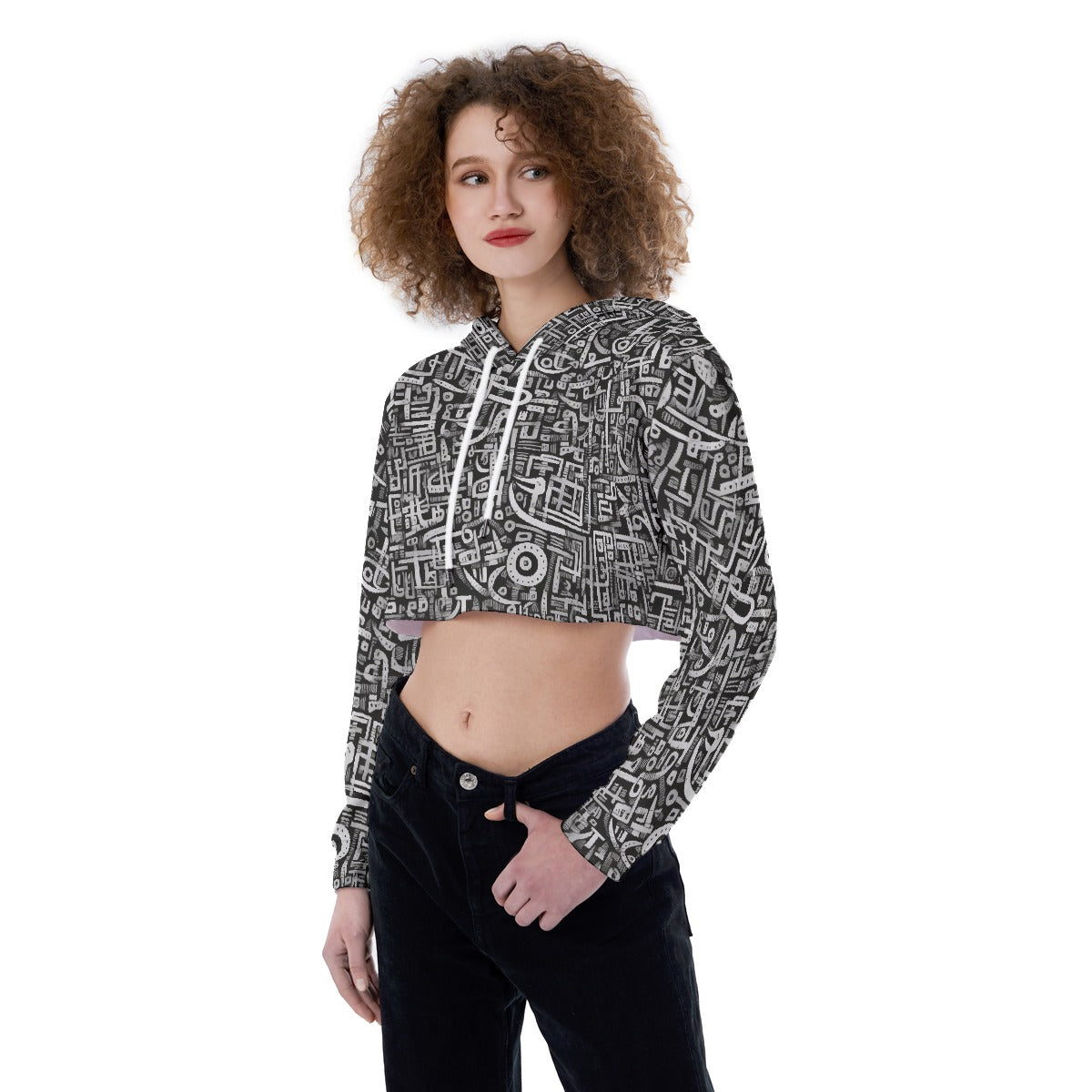 All-Over Print Women's Crop Top Hoodie