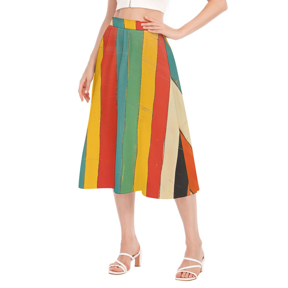 All-Over Print Women's Long Section Chiffon Skirt