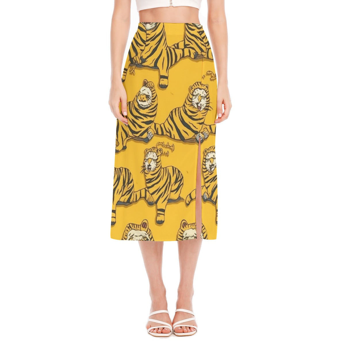 All-Over Print Women's High Slit Long Skirt