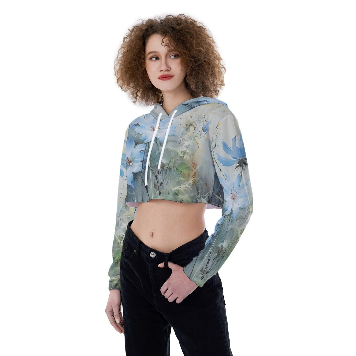 All-Over Print Women's Crop Top Hoodie