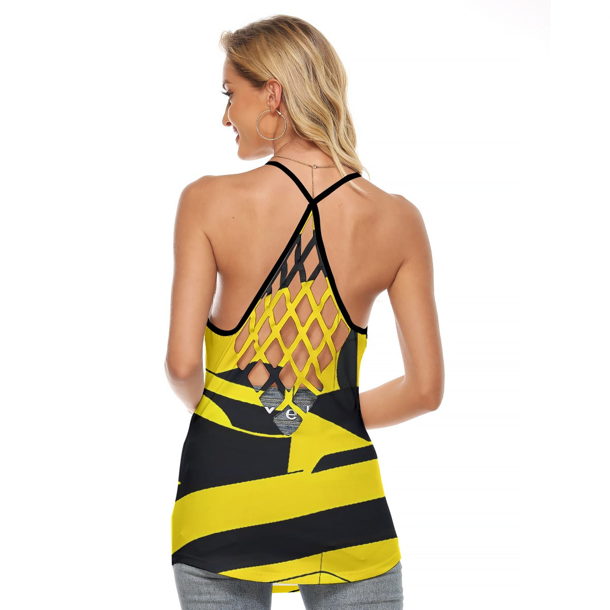 All-Over Print Women's Criss-Cross Open Back Tank Top