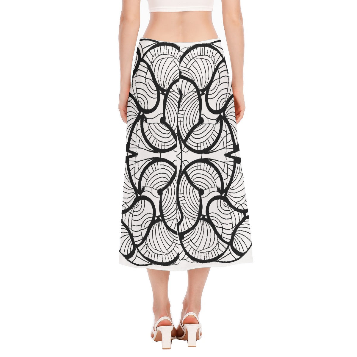 All-Over Print Women's High Slit Long Skirt