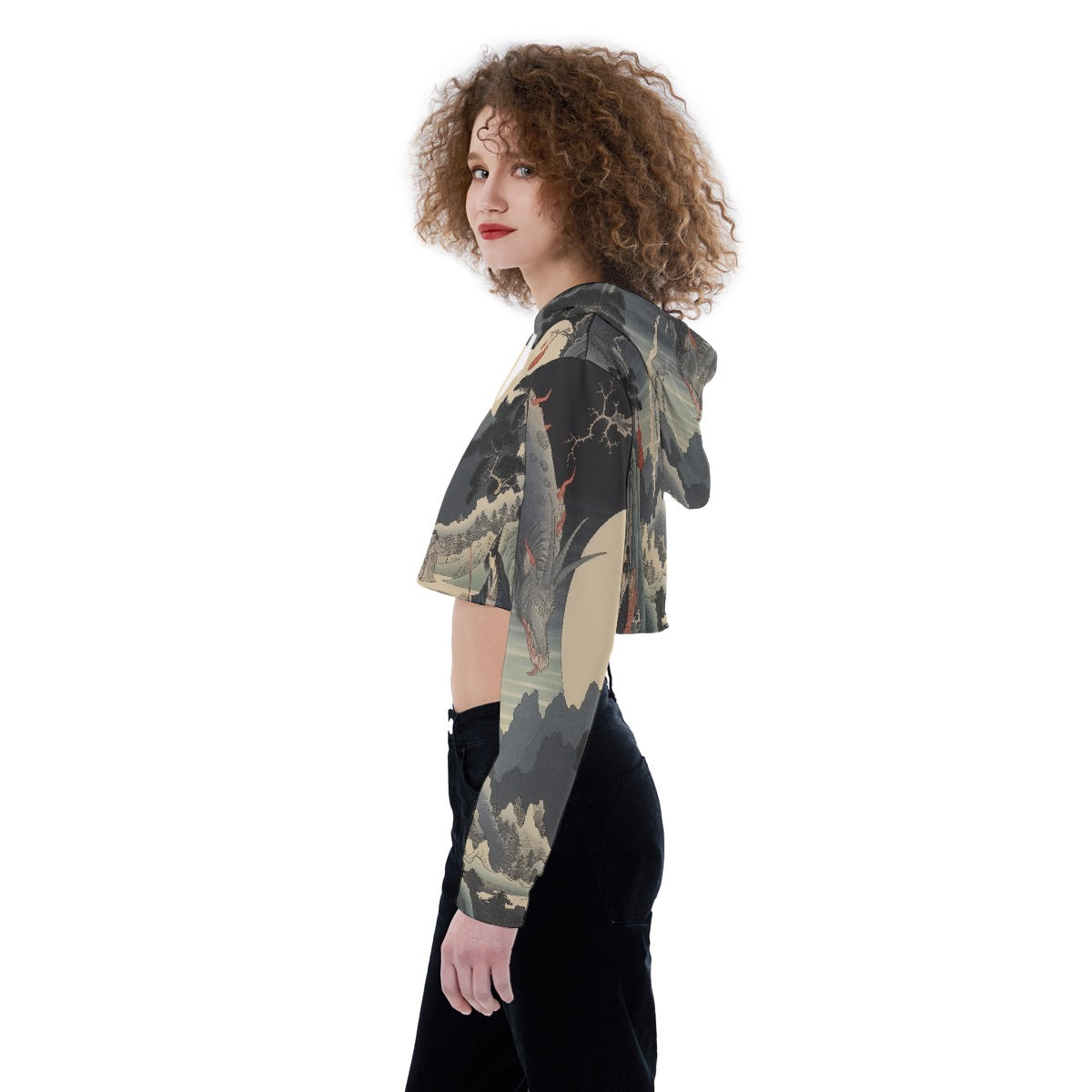 All-Over Print Women's Crop Top Hoodie
