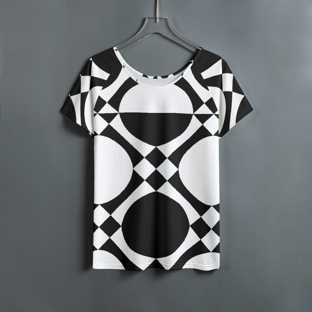 All-Over Print Women's Round Neck T-shirt With Raglan Sleeve