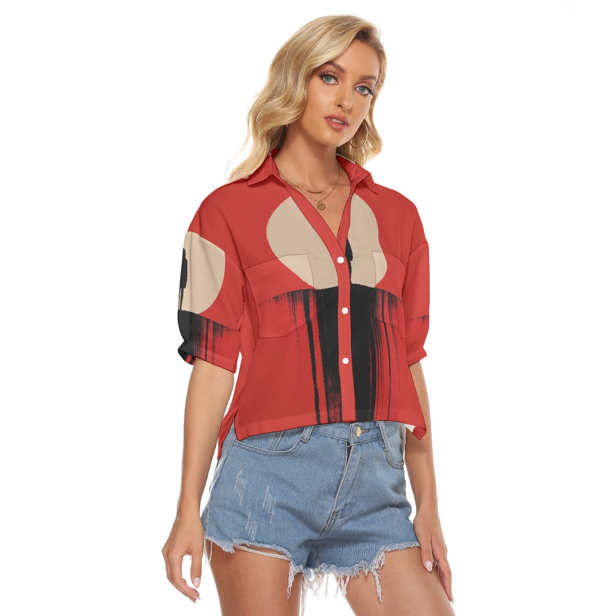 All-Over Print Women's V-neck Shirts