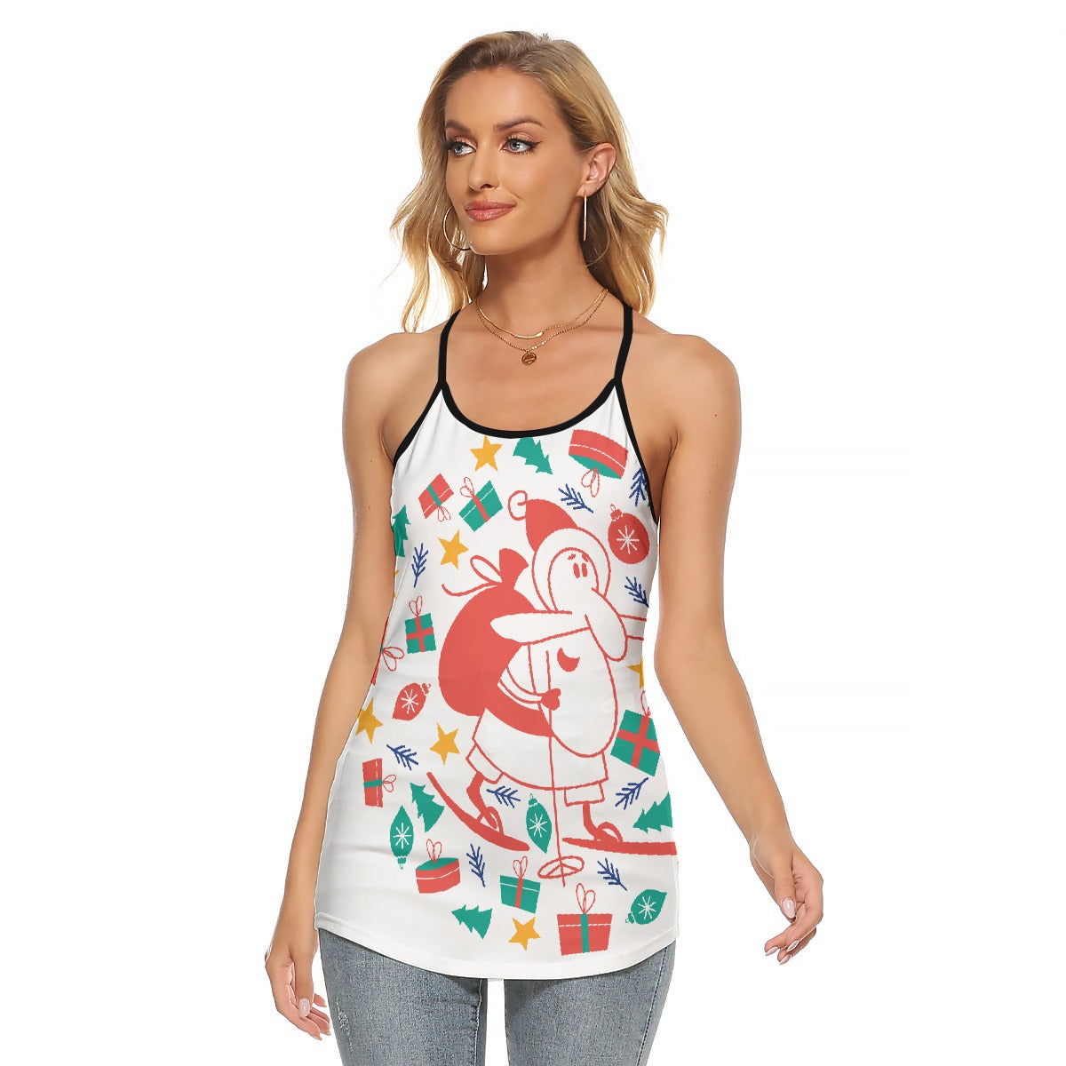 All-Over Print Women's Criss-Cross Open Back Tank Top