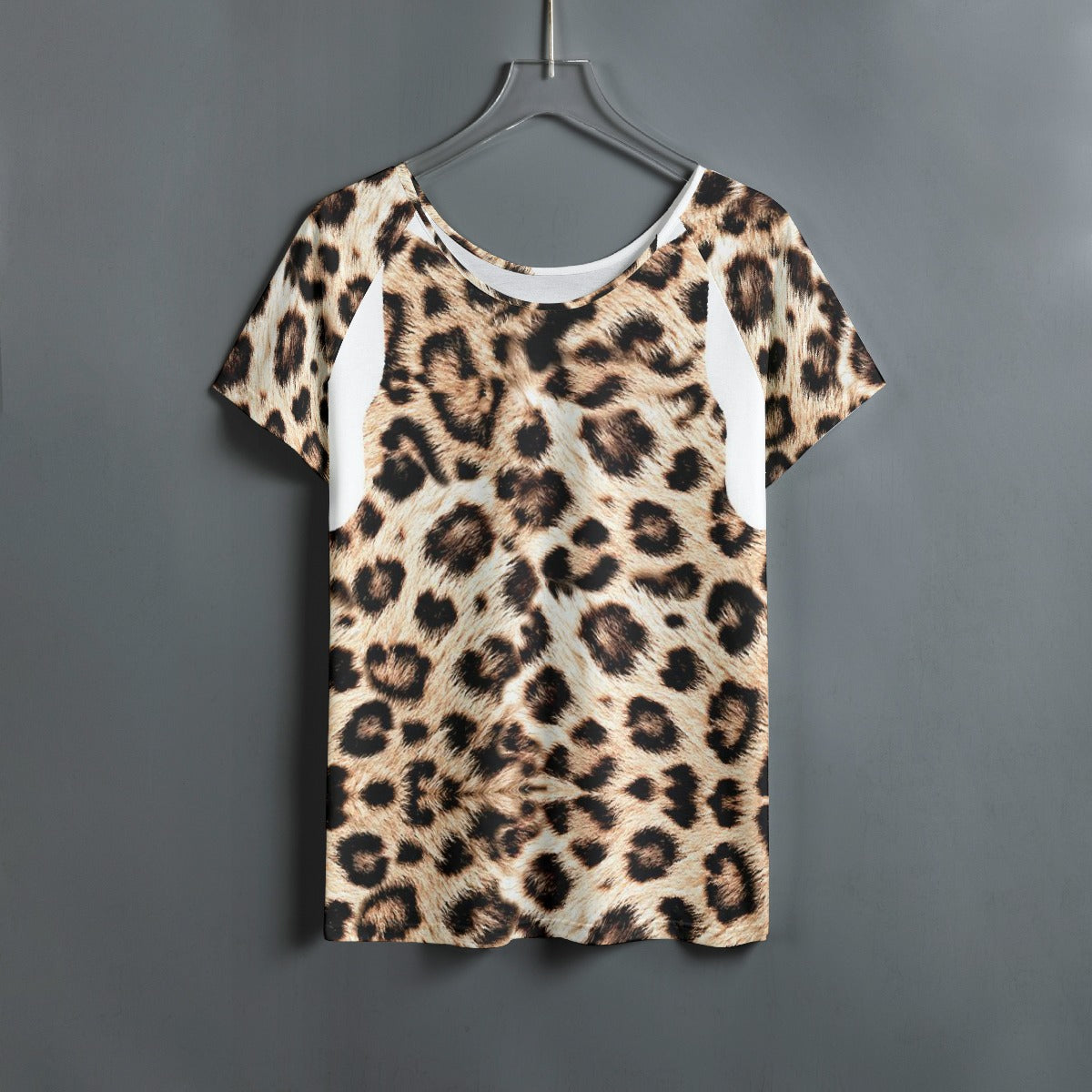 All-Over Print Women's Round Neck T-shirt With Raglan Sleeve