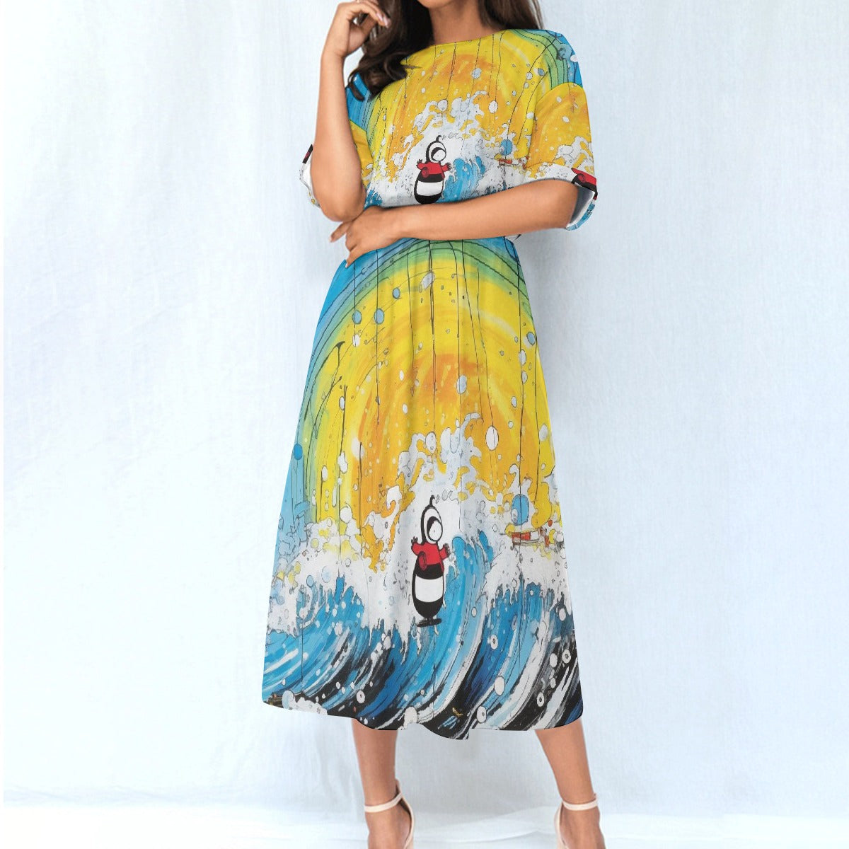 All-Over Print Women's Elastic Waist Dress