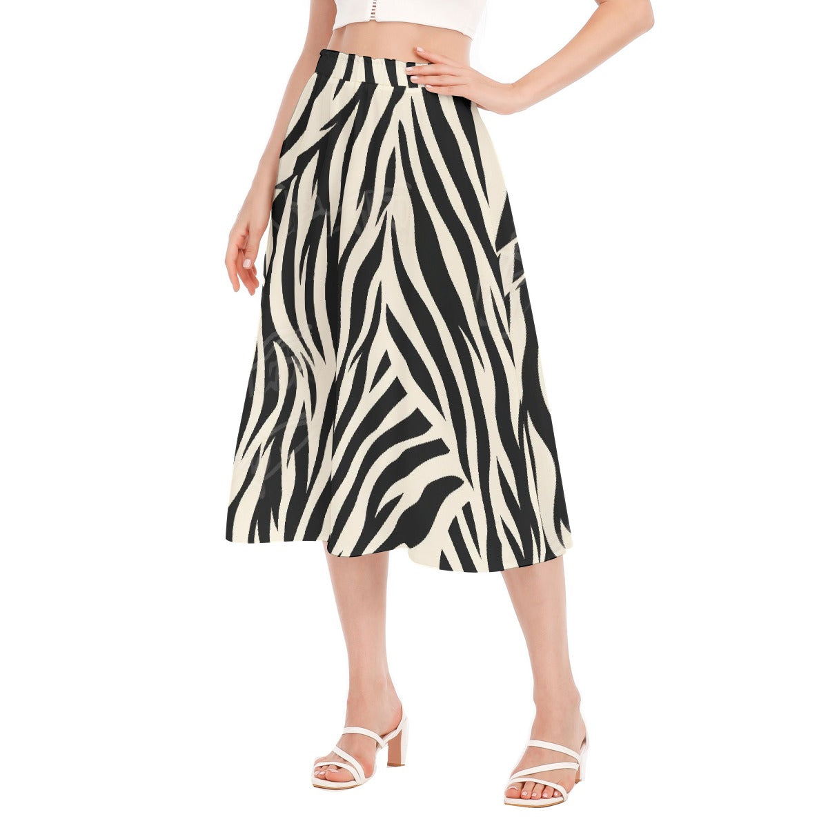 All-Over Print Women's Long Section Chiffon Skirt