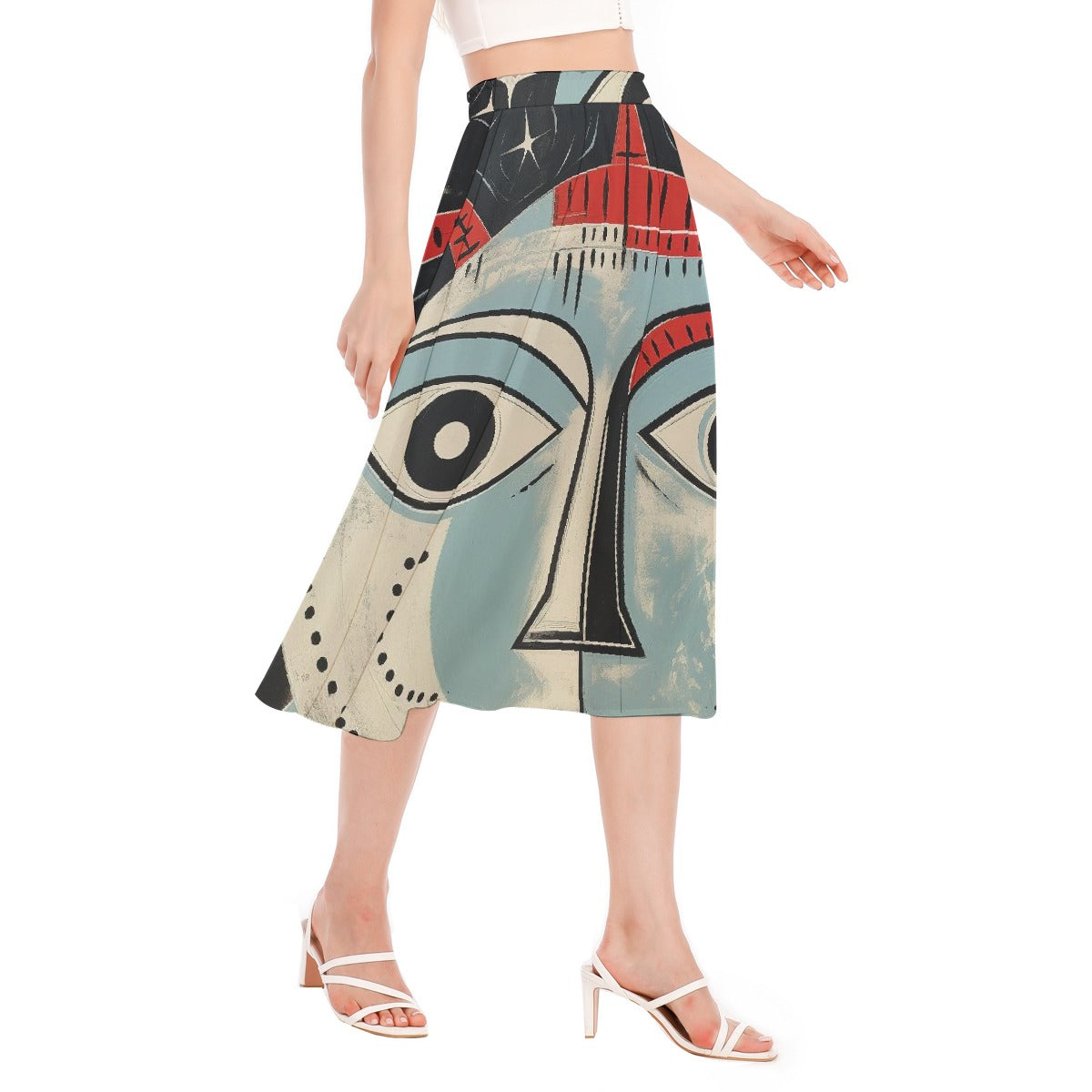All-Over Print Women's Long Section Chiffon Skirt
