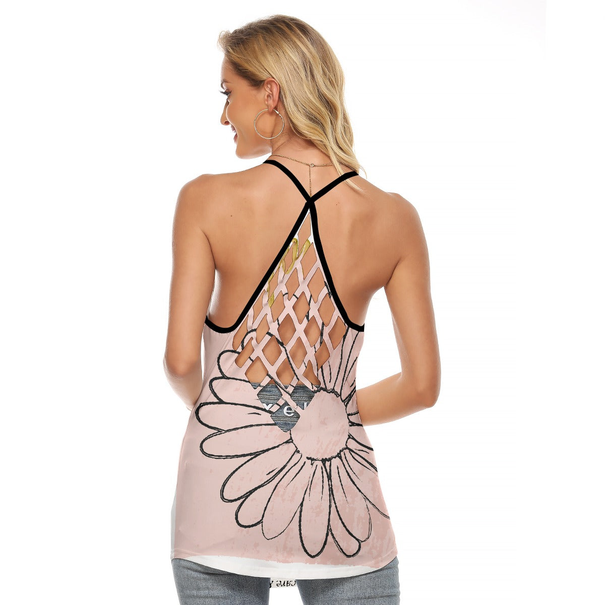 All-Over Print Women's Criss-Cross Open Back Tank Top