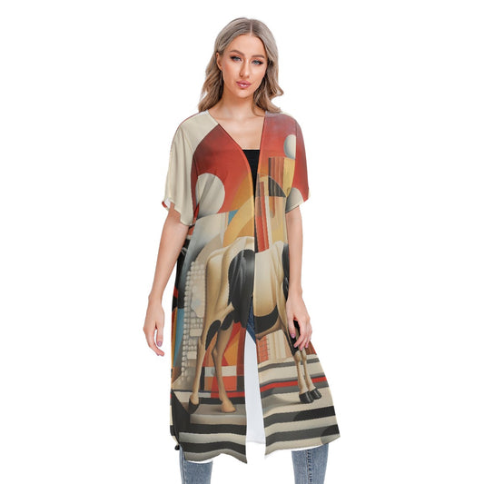 All-Over Print Women's Short Sleeve Cardigan