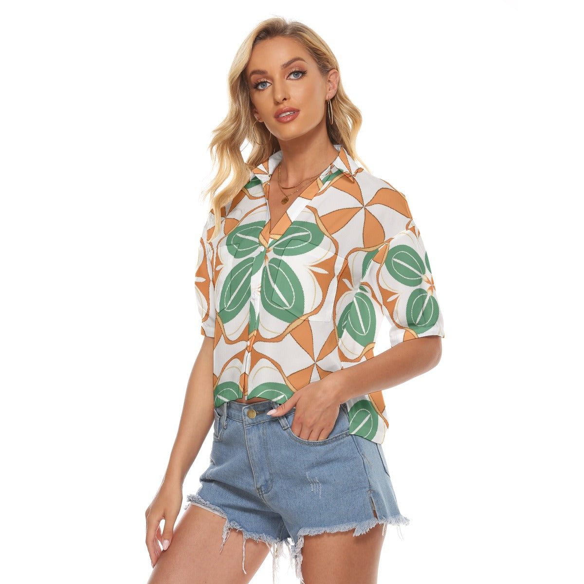 All-Over Print Women's V-neck Shirts