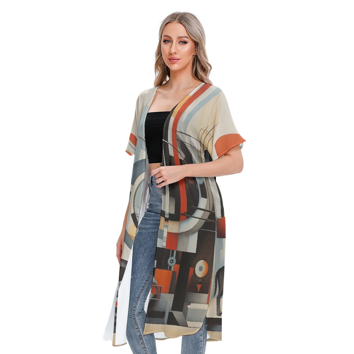 All-Over Print Women's Short Sleeve Cardigan