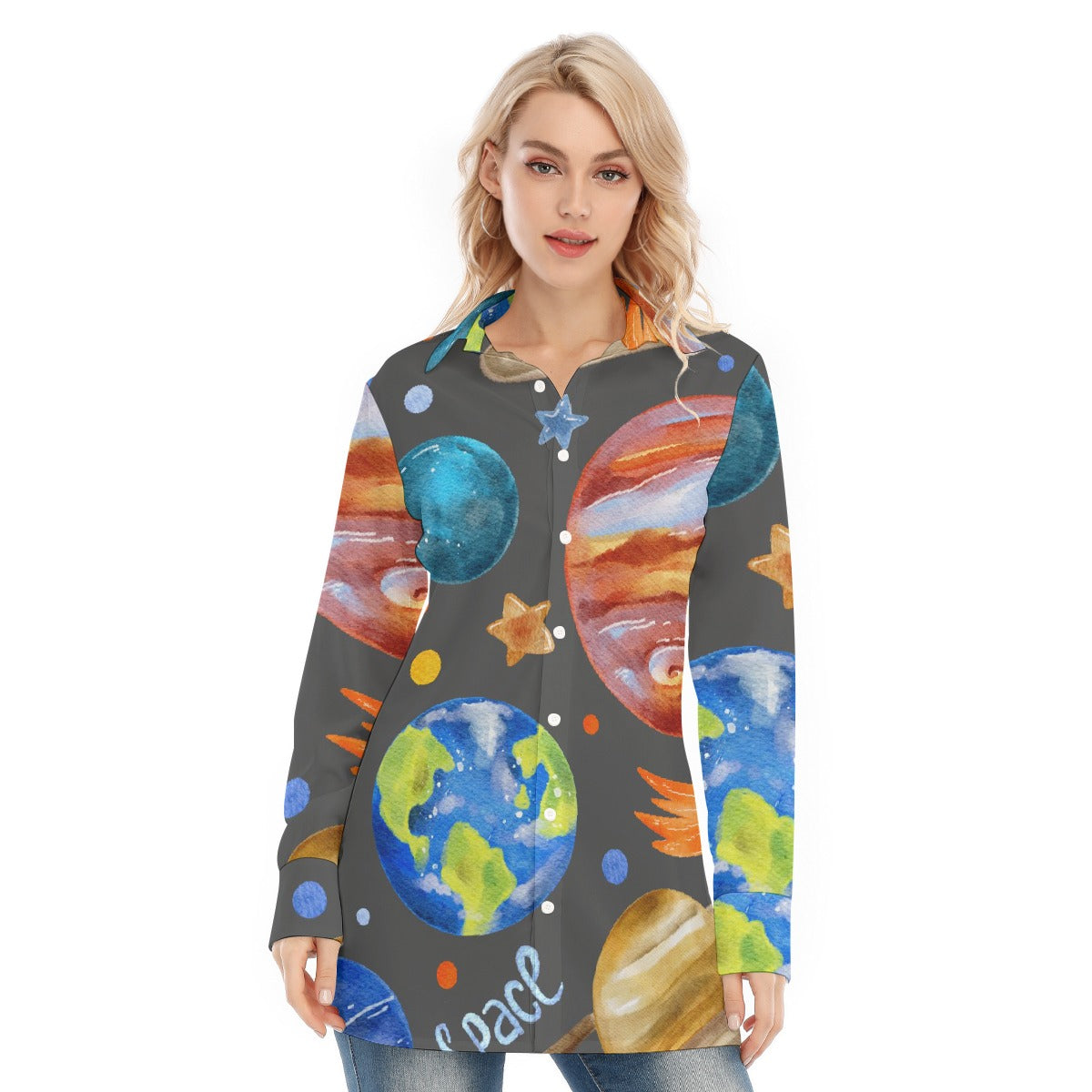 All-Over Print Women's Long Shirt
