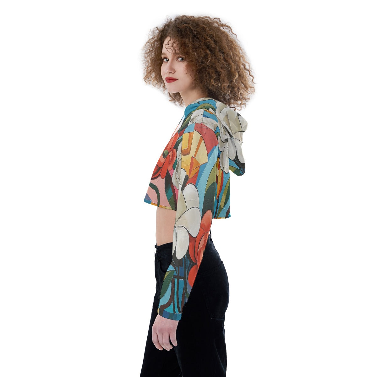 All-Over Print Women's Crop Top Hoodie