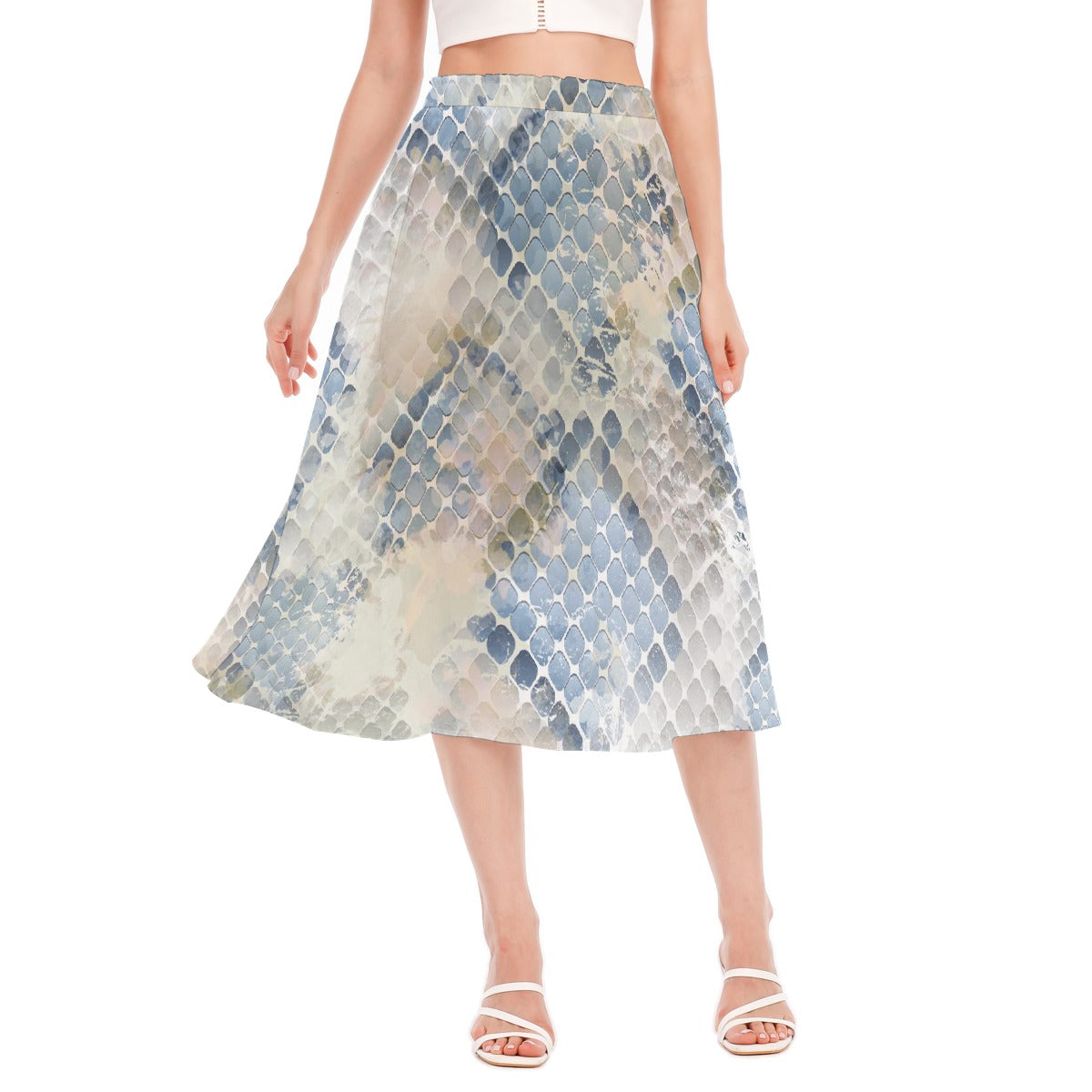 All-Over Print Women's Long Section Chiffon Skirt