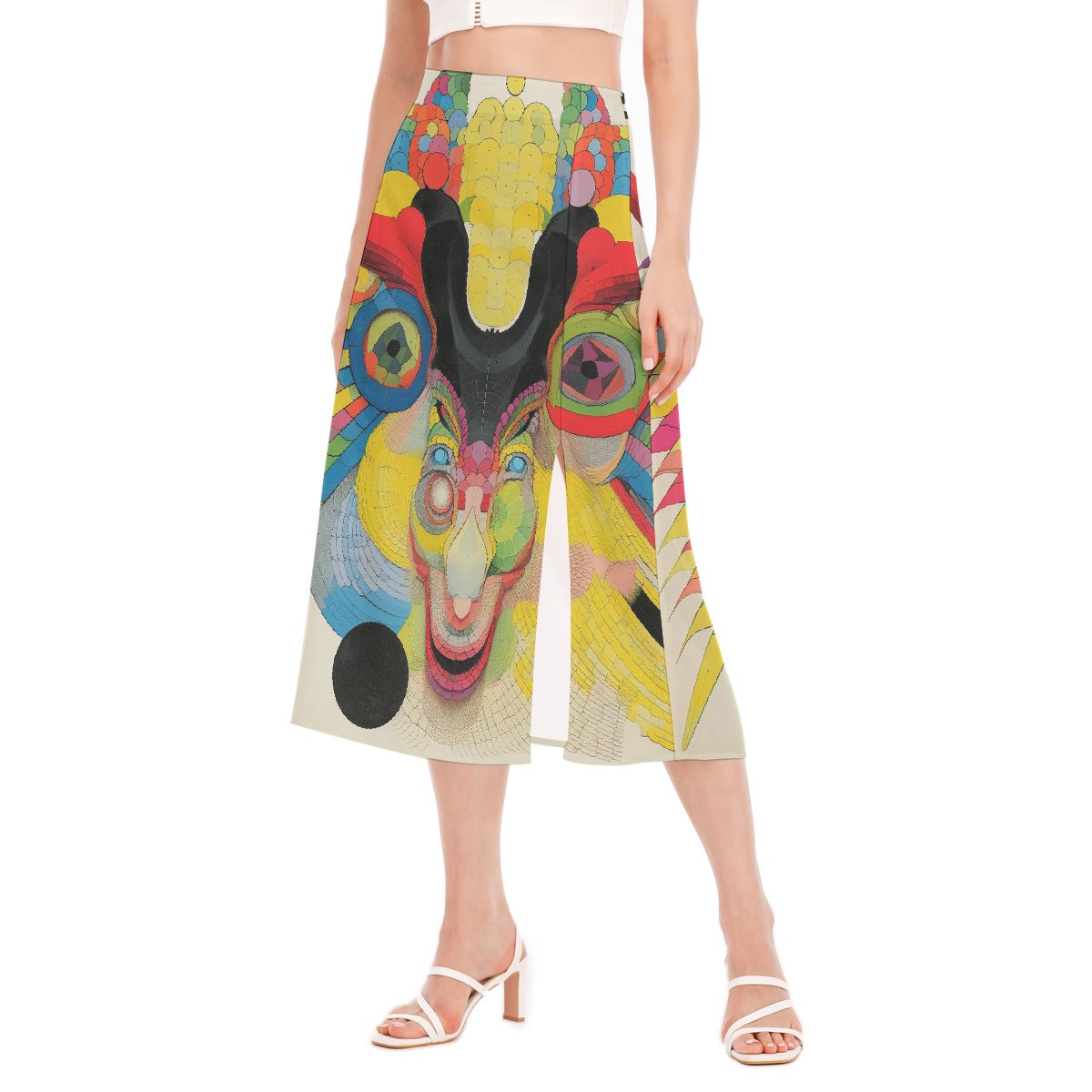 All-Over Print Women's High Slit Long Skirt