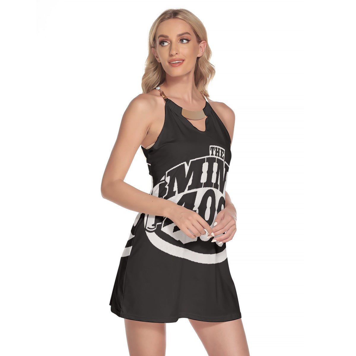 All-Over Print Women's Round Neck Above Knee Dress