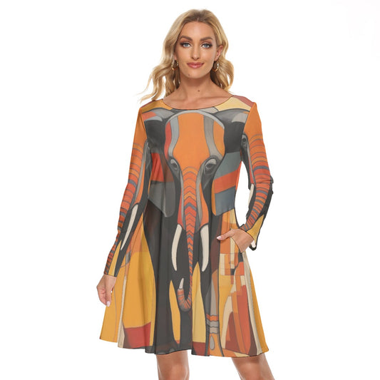 All-Over Print Women's Crew Neck Dress