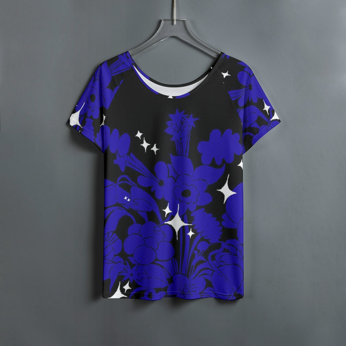 All-Over Print Women's Round Neck T-shirt With Raglan Sleeve
