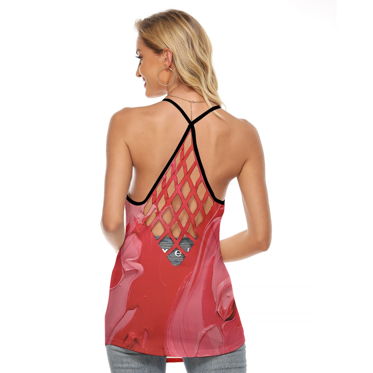 All-Over Print Women's Criss-Cross Open Back Tank Top