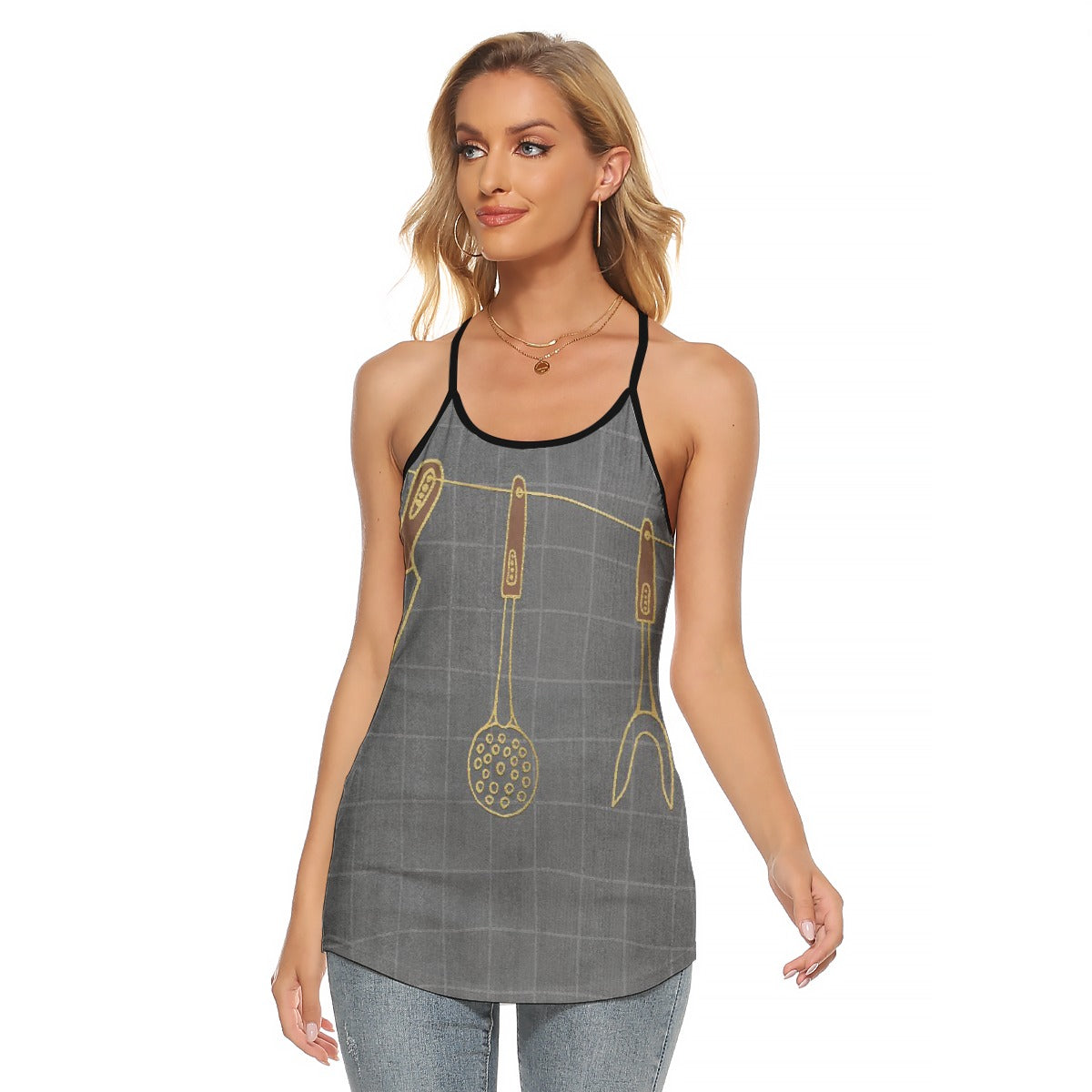 All-Over Print Women's Criss-Cross Open Back Tank Top