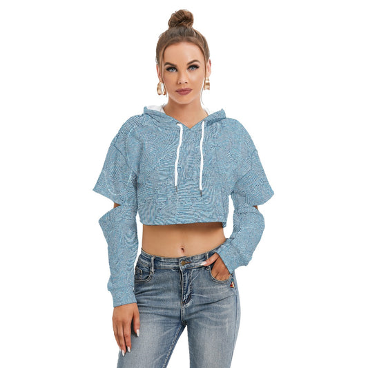 All-Over Print Women's Heavy Fleece Hoodie With Hollow Out Sleeve