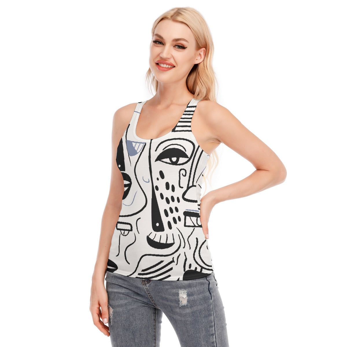 All-Over Print Women's Racer Vest | 190GSM Cotton