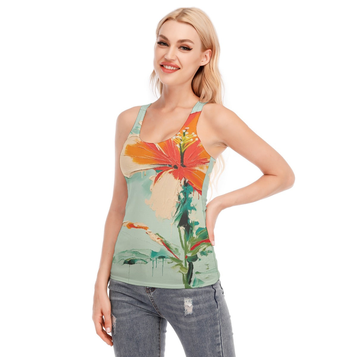 All-Over Print Women's Racer Vest | 190GSM Cotton