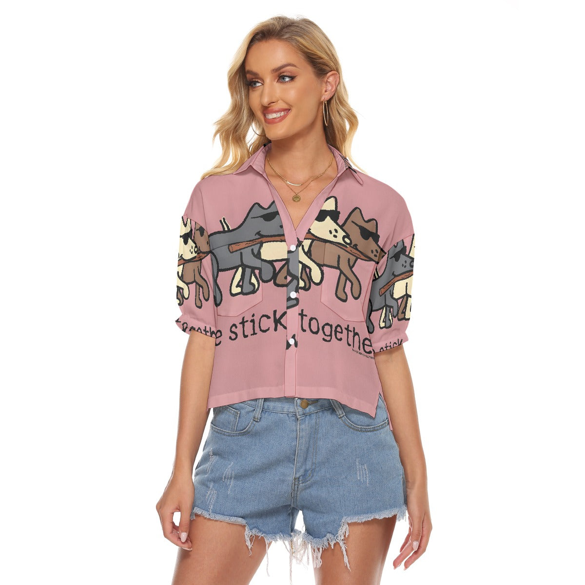 All-Over Print Women's V-neck Shirts
