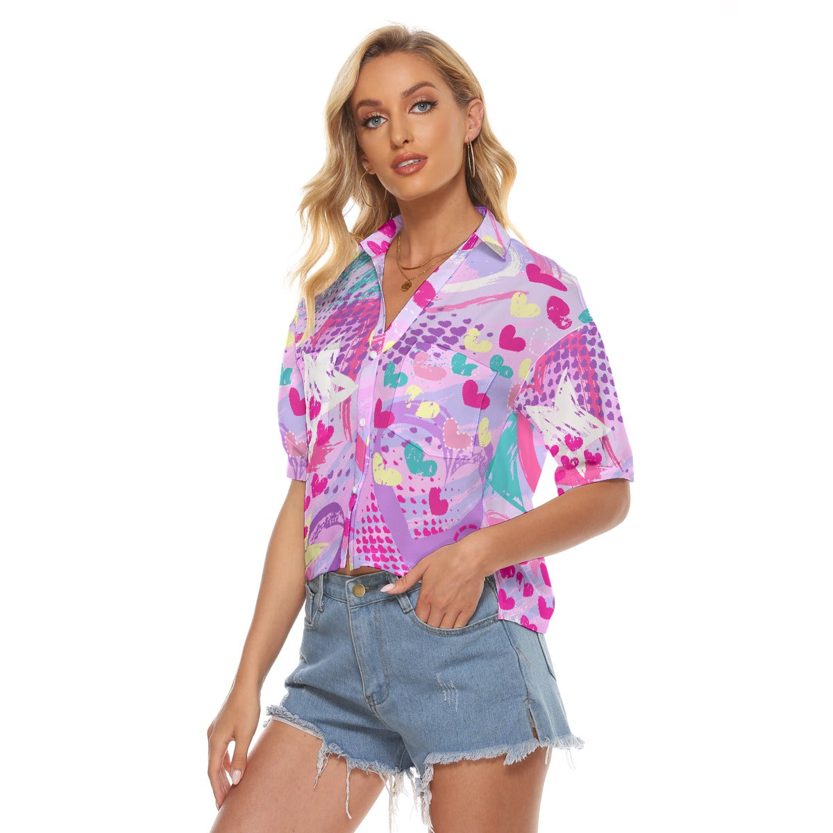All-Over Print Women's V-neck Shirts