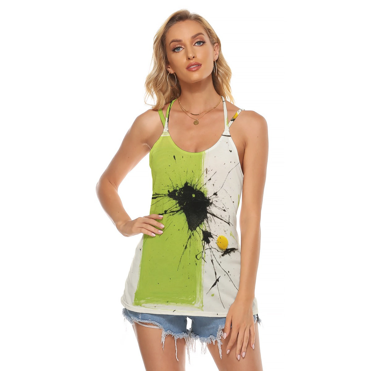 All-Over Print Women's Halter Top With Backless