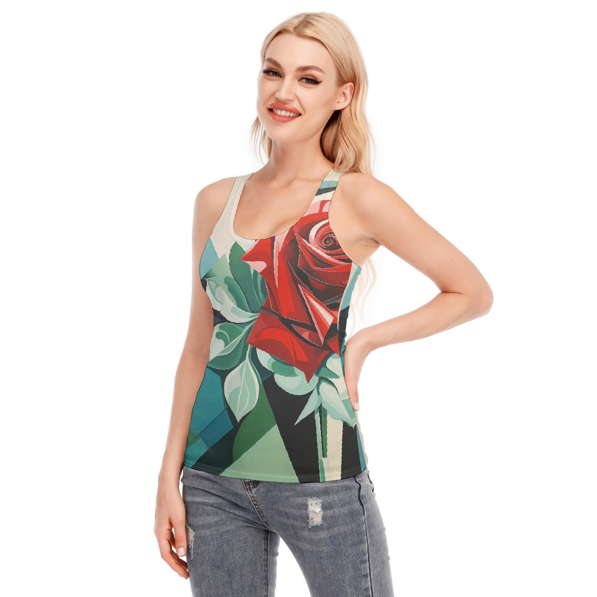 All-Over Print Women's Racer Vest | 190GSM Cotton