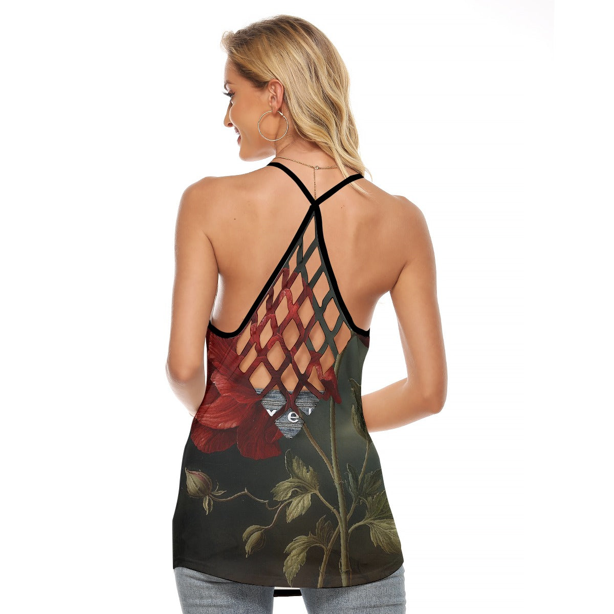 All-Over Print Women's Criss-Cross Open Back Tank Top