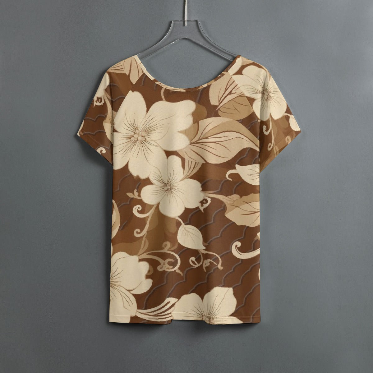 All-Over Print Women's Round Neck T-shirt With Raglan Sleeve