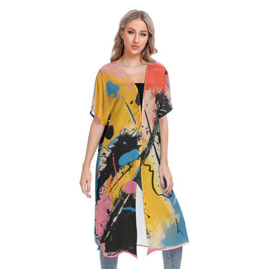 All-Over Print Women's Short Sleeve Cardigan