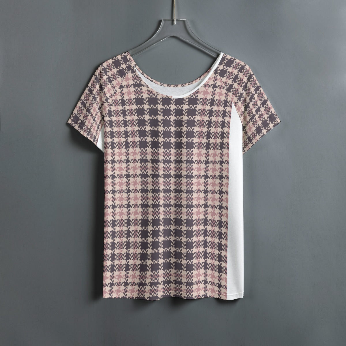 All-Over Print Women's Round Neck T-shirt With Raglan Sleeve