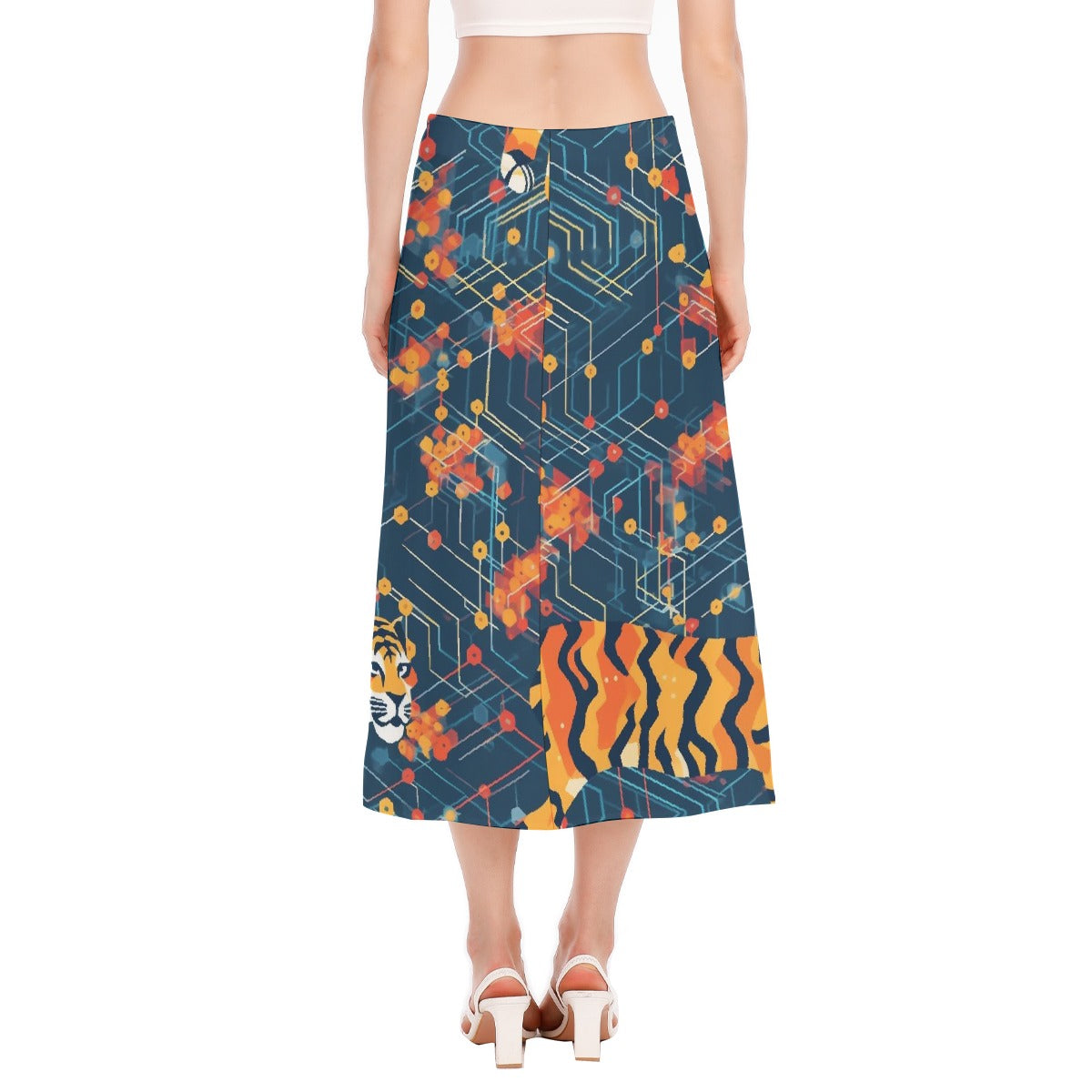 All-Over Print Women's High Slit Long Skirt