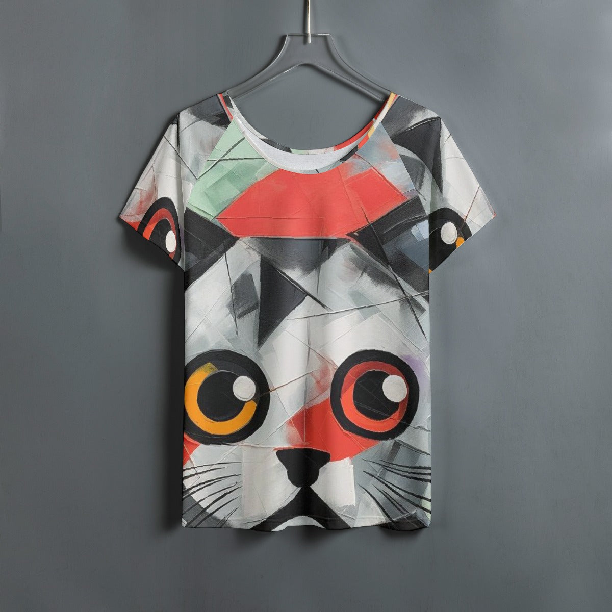 All-Over Print Women's Round Neck T-shirt With Raglan Sleeve