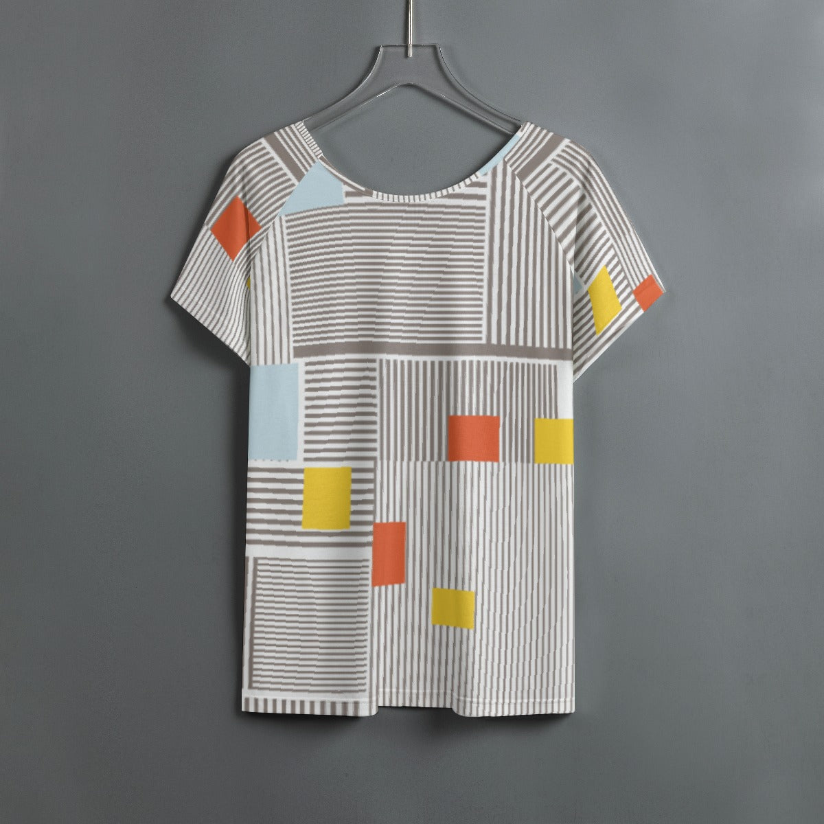 All-Over Print Women's Round Neck T-shirt With Raglan Sleeve