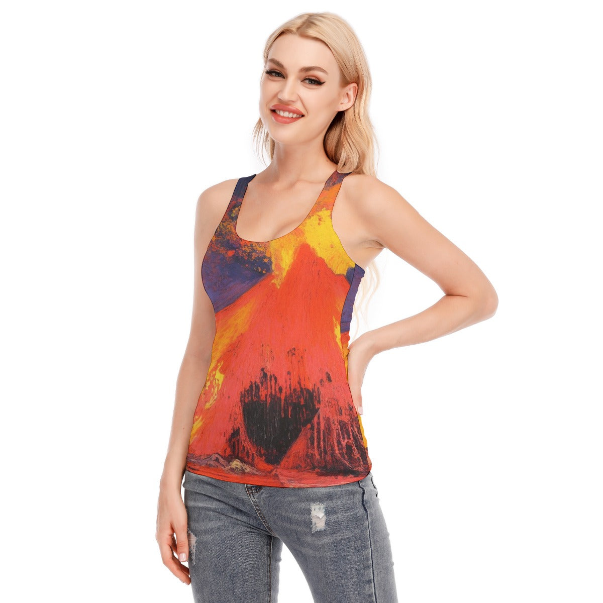 All-Over Print Women's Racer Vest | 190GSM Cotton