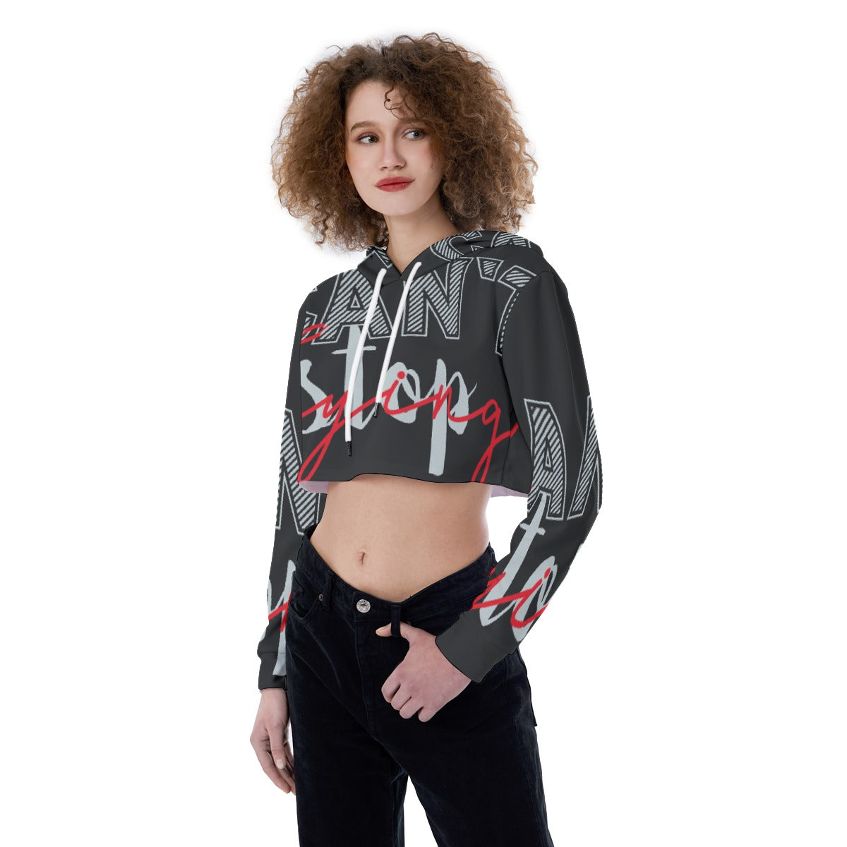 All-Over Print Women's Crop Top Hoodie