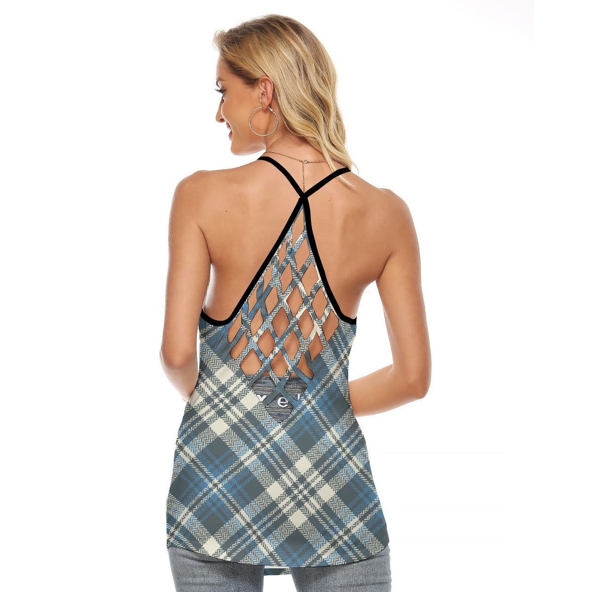 All-Over Print Women's Criss-Cross Open Back Tank Top