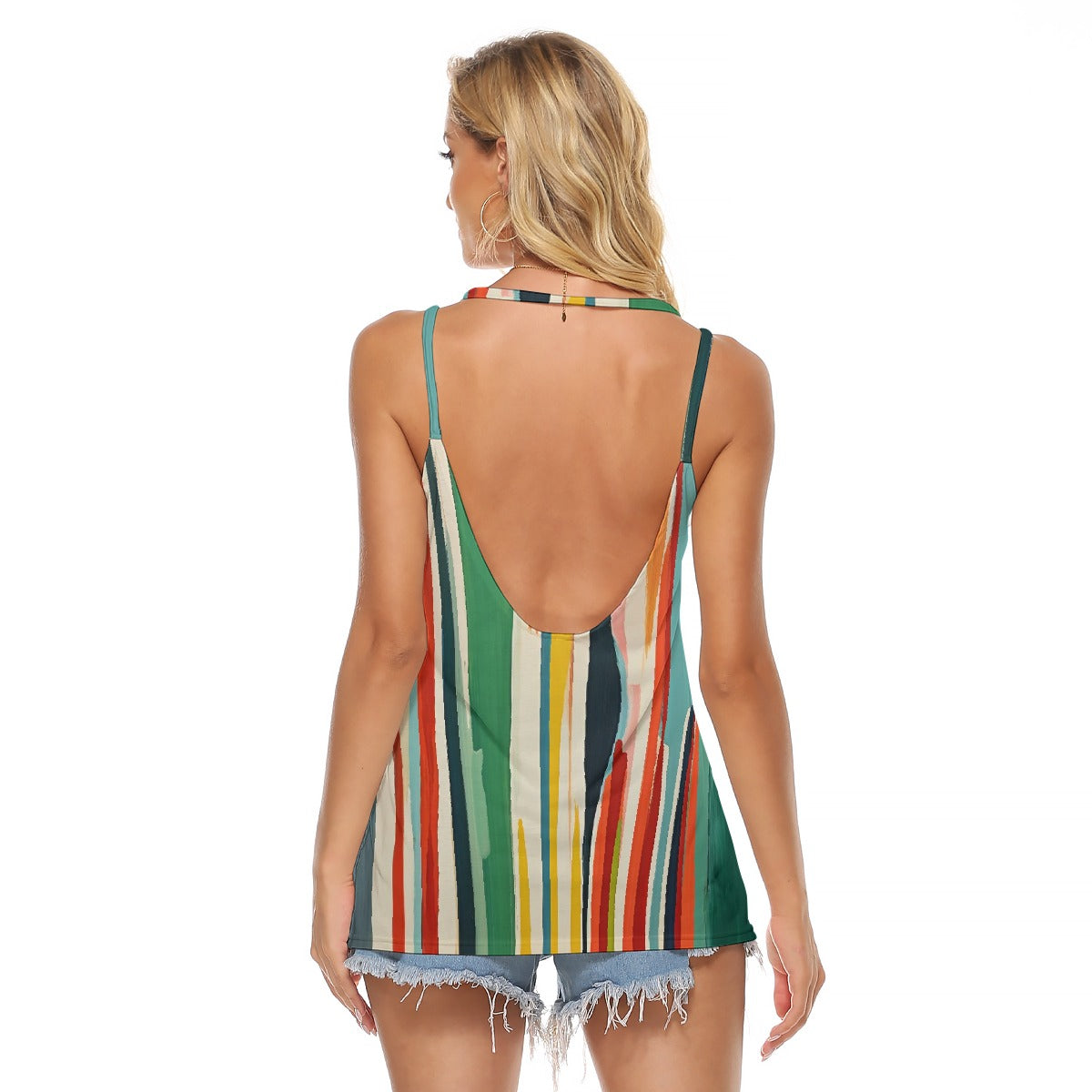 All-Over Print Women's Halter Top With Backless