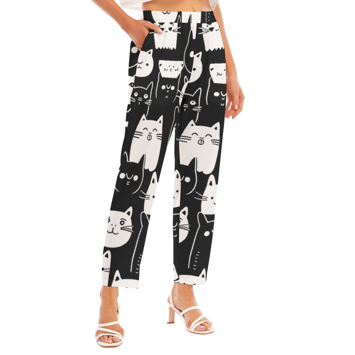 All-Over Print Women's Loose Straight-leg Pants