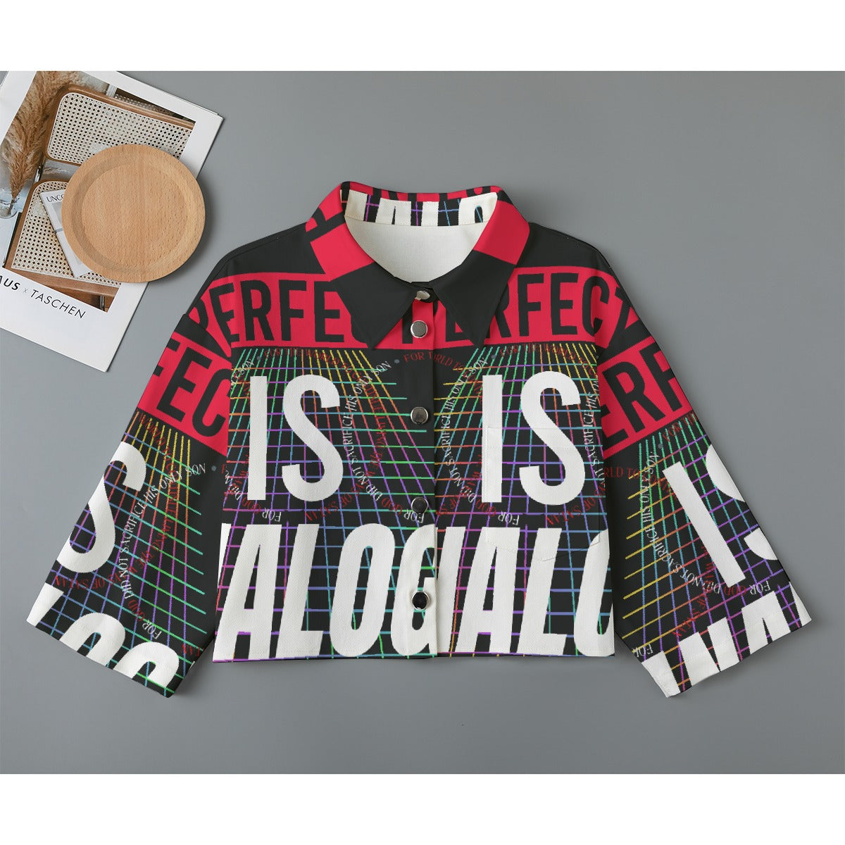All-Over Print Women's Cropped Jacket | 245GSM Cotton