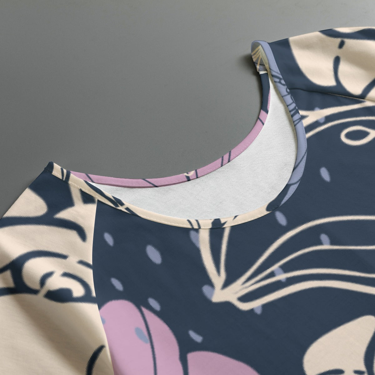 All-Over Print Women's Round Neck T-shirt With Raglan Sleeve